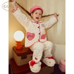 Gukoo/果壳睡衣儿童玛丽猫冬季夹棉保暖新款迪士尼联名女童家居服套装