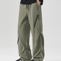 唐狮26春夏季新款休闲长裤男速干直筒裤子军绿宽松工装户外运动风